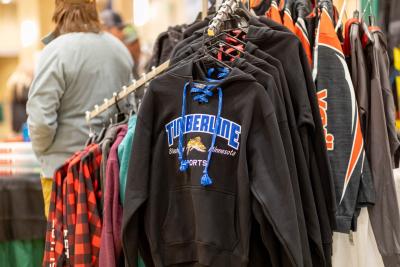 Clothing on display at Timberline Sports