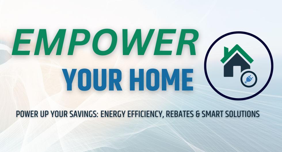 Empower Your Home event logo with a house and a plug